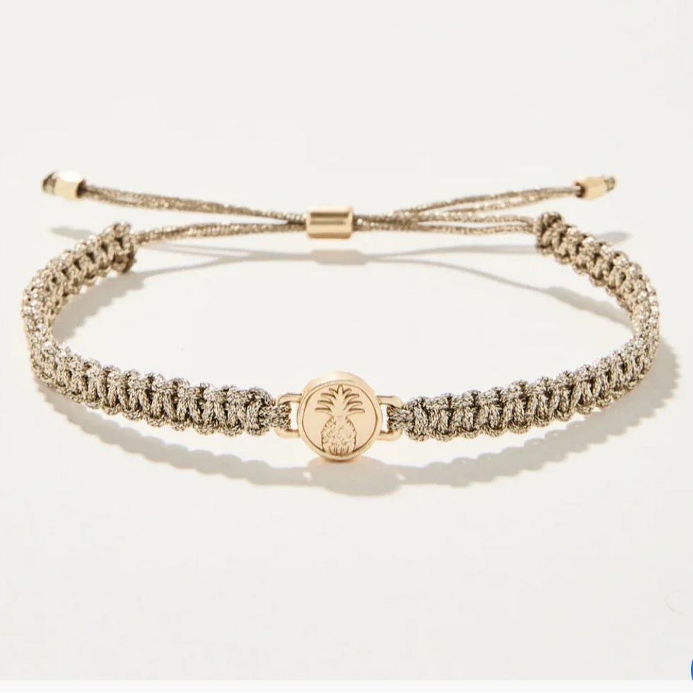 Spartina Pineapple Metallic Gold Friendship Bracelet